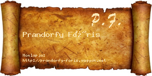 Prandorfy Fóris névjegykártya